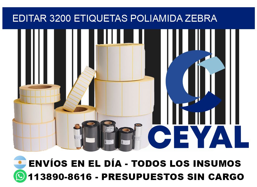 EDITAR 3200 ETIQUETAS POLIAMIDA ZEBRA
