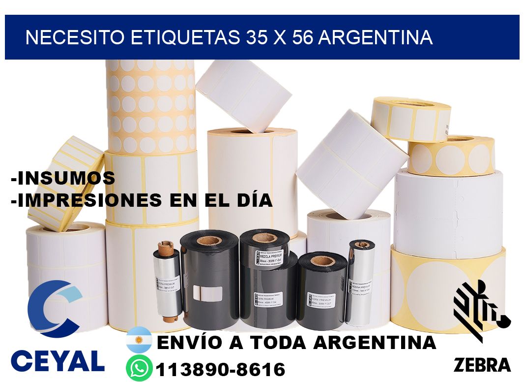 Necesito etiquetas 35 x 56 argentina