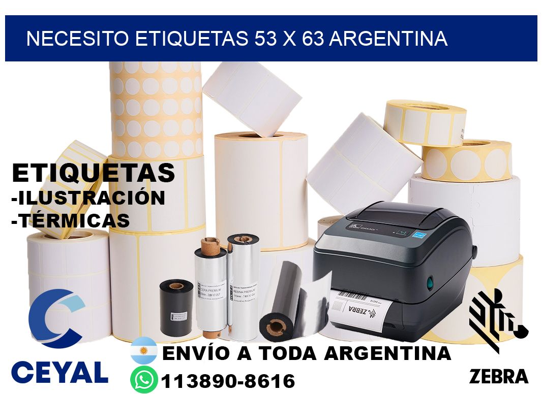 Necesito etiquetas 53 x 63 argentina