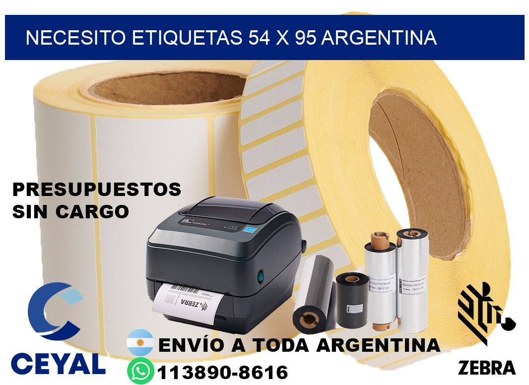 Necesito etiquetas 54 x 95 argentina