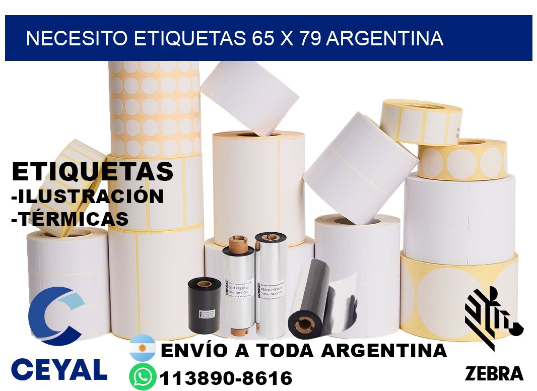 Necesito etiquetas 65 x 79 argentina