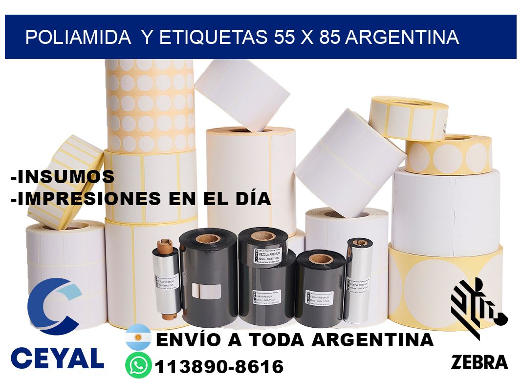 Poliamida  y etiquetas 55 x 85 argentina
