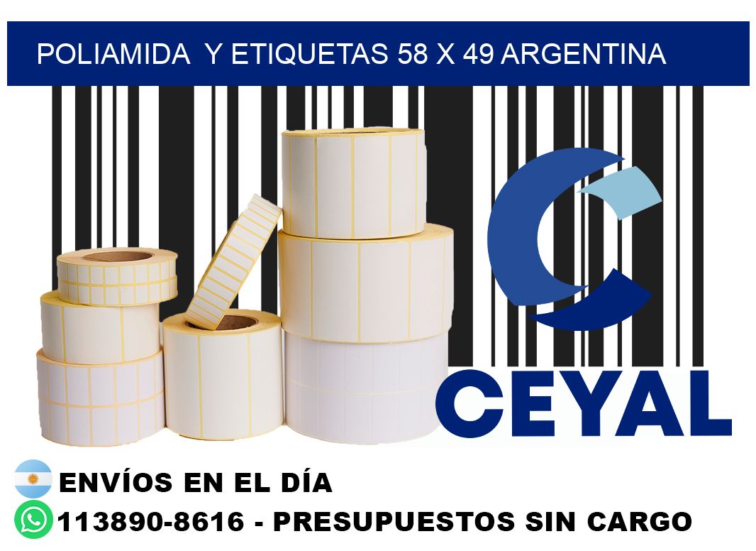 Poliamida  y etiquetas 58 x 49 argentina