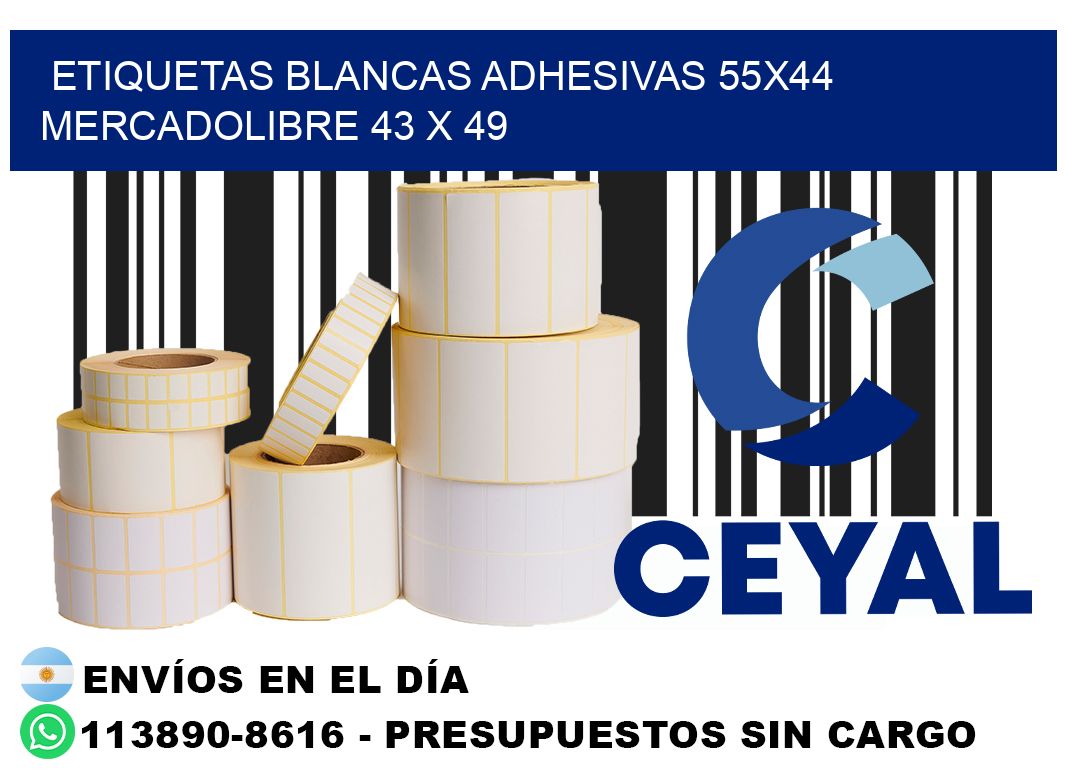 etiquetas blancas adhesivas 55x44 mercadolibre 43 x 49