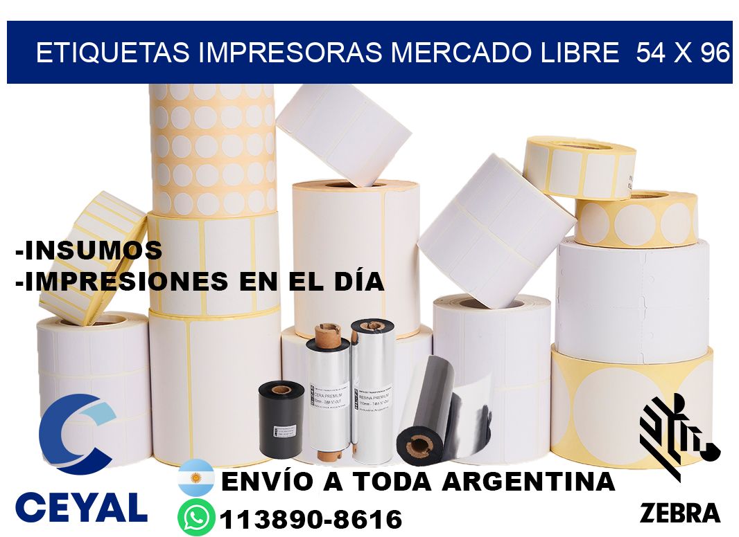 etiquetas impresoras mercado libre  54 x 96