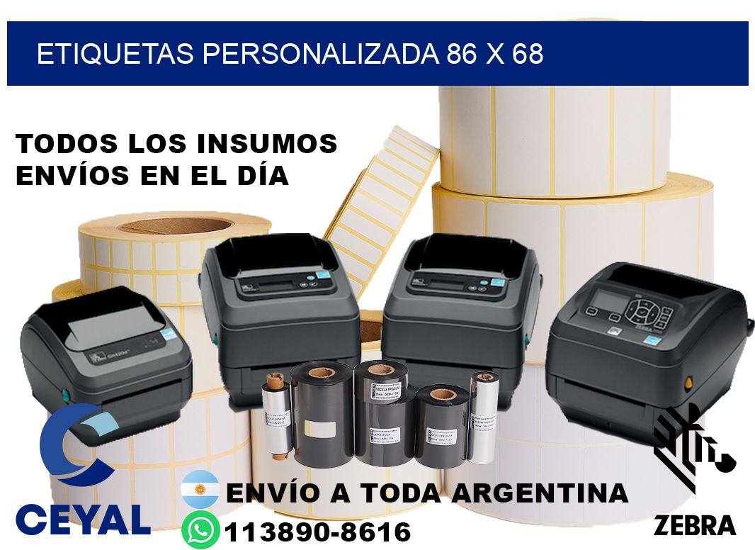 etiquetas personalizada 86 x 68