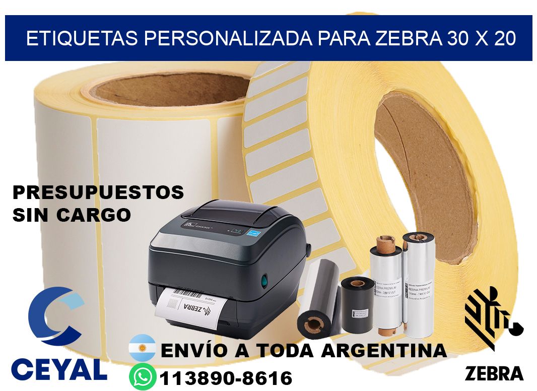 etiquetas personalizada para zebra 30 x 20