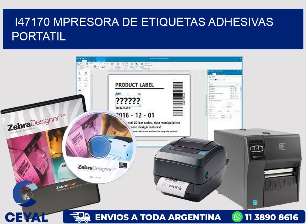 i47170 mpresora de etiquetas adhesivas portatil