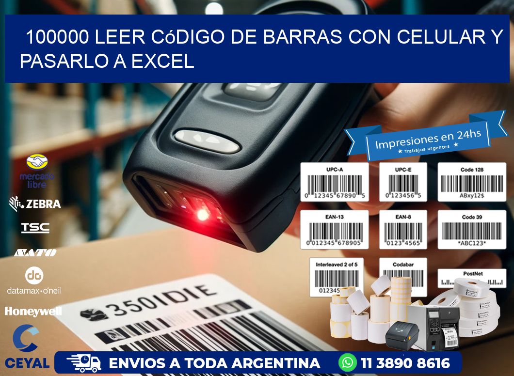 100000 Leer código de barras con celular y pasarlo a Excel