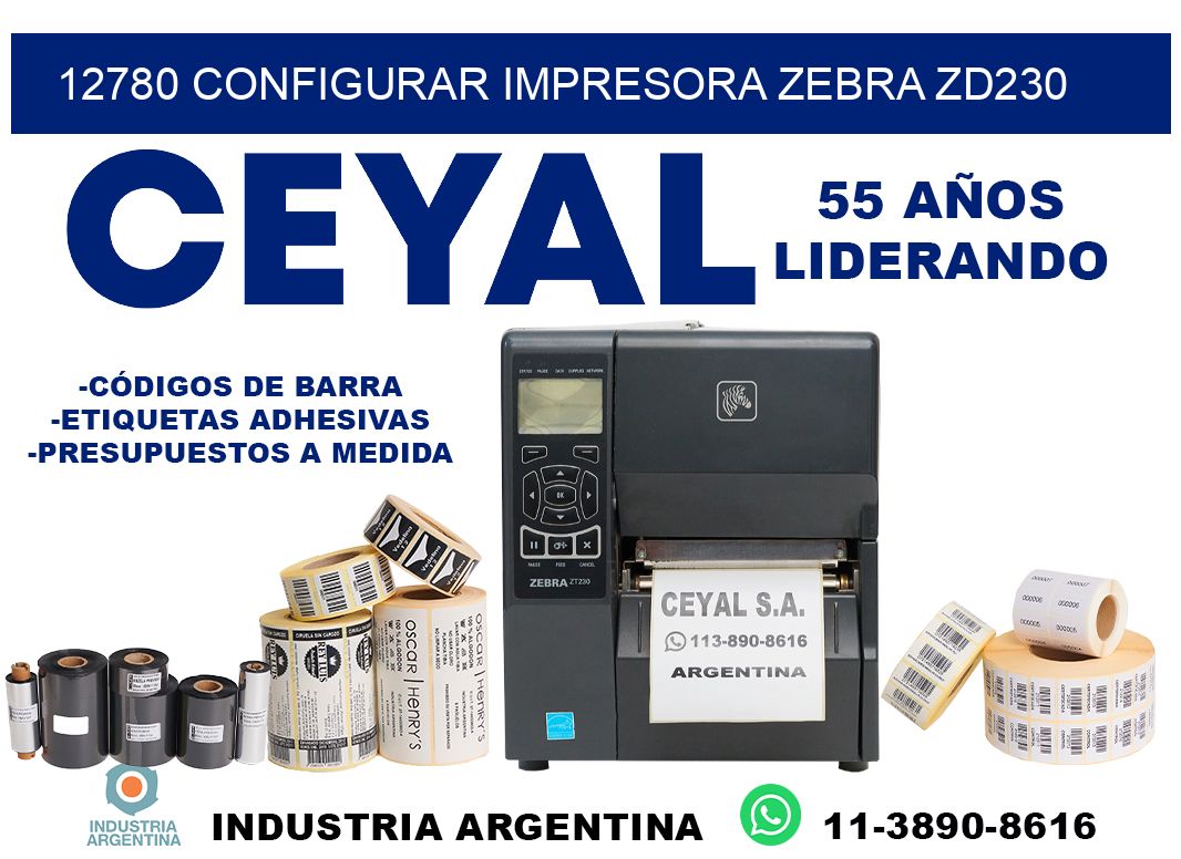 12780 configurar impresora zebra zd230