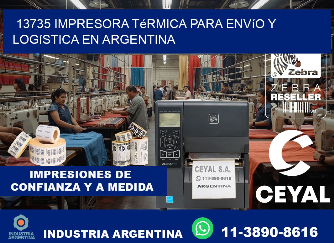 13735 impresora térmica para envío y logística en Argentina