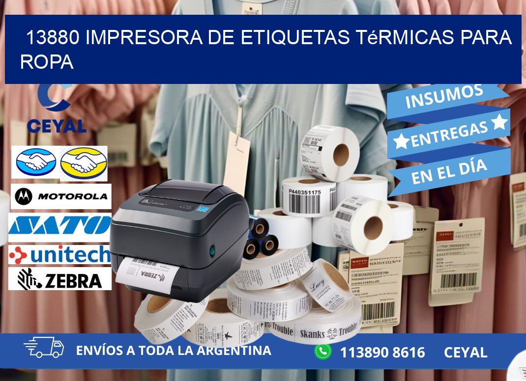 13880 impresora de etiquetas térmicas para ropa