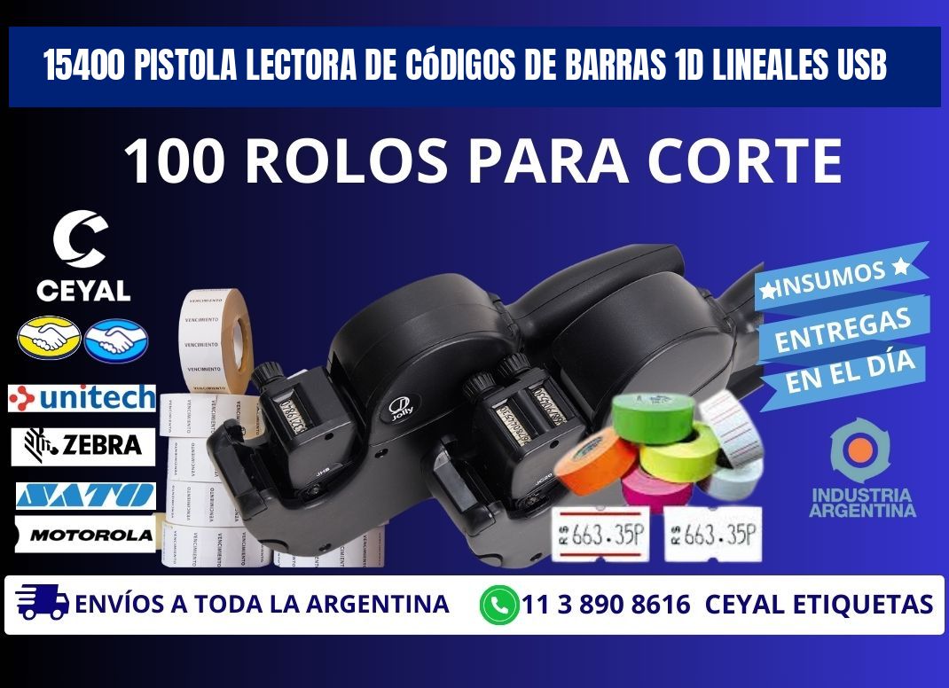 15400 Pistola Lectora De Códigos De Barras 1d Lineales Usb