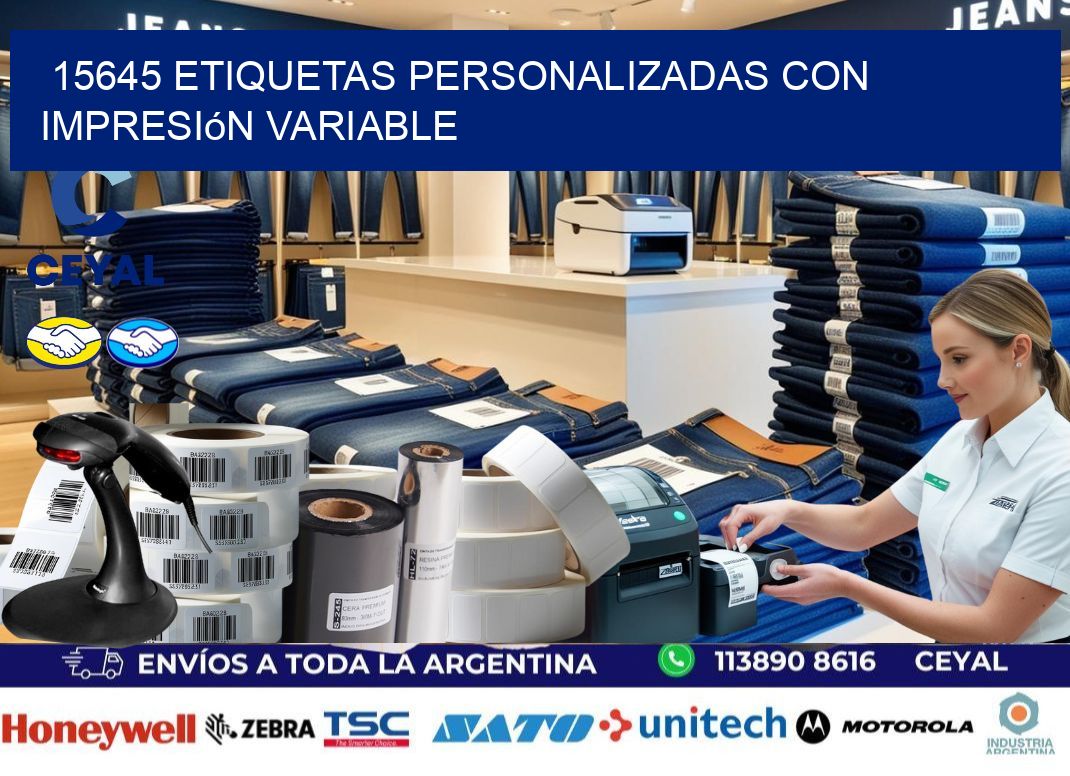 15645 etiquetas personalizadas con impresión variable