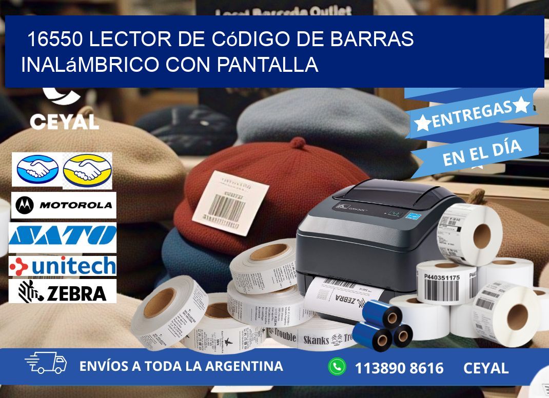 16550 Lector de código de barras inalámbrico con Pantalla