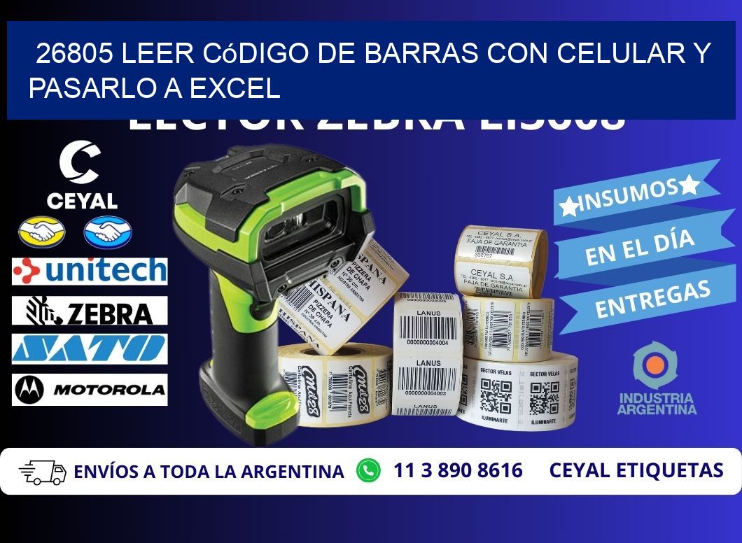 26805 Leer código de barras con celular y pasarlo a Excel