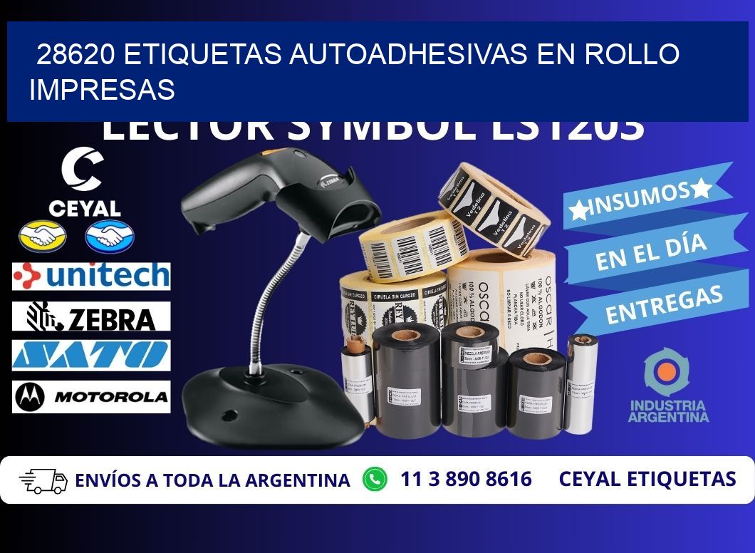28620 Etiquetas autoadhesivas en rollo impresas