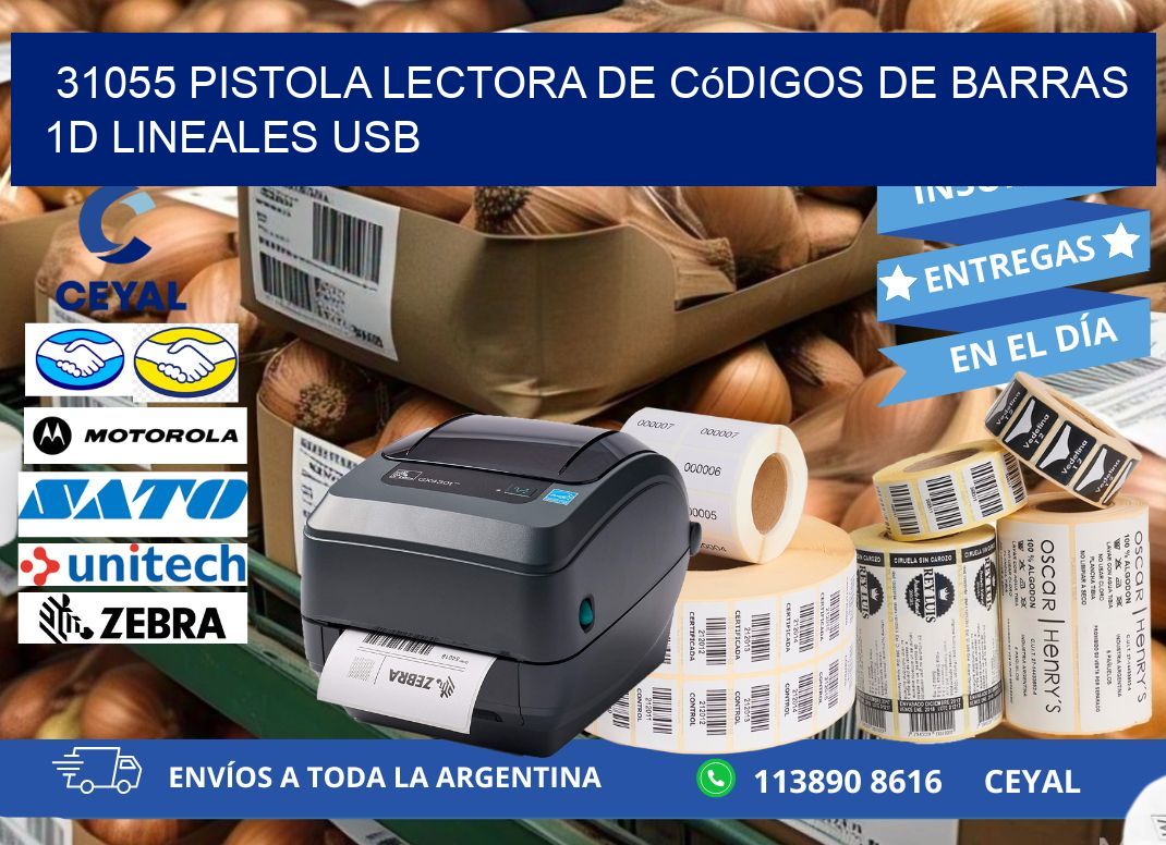 31055 Pistola Lectora De Códigos De Barras 1d Lineales Usb