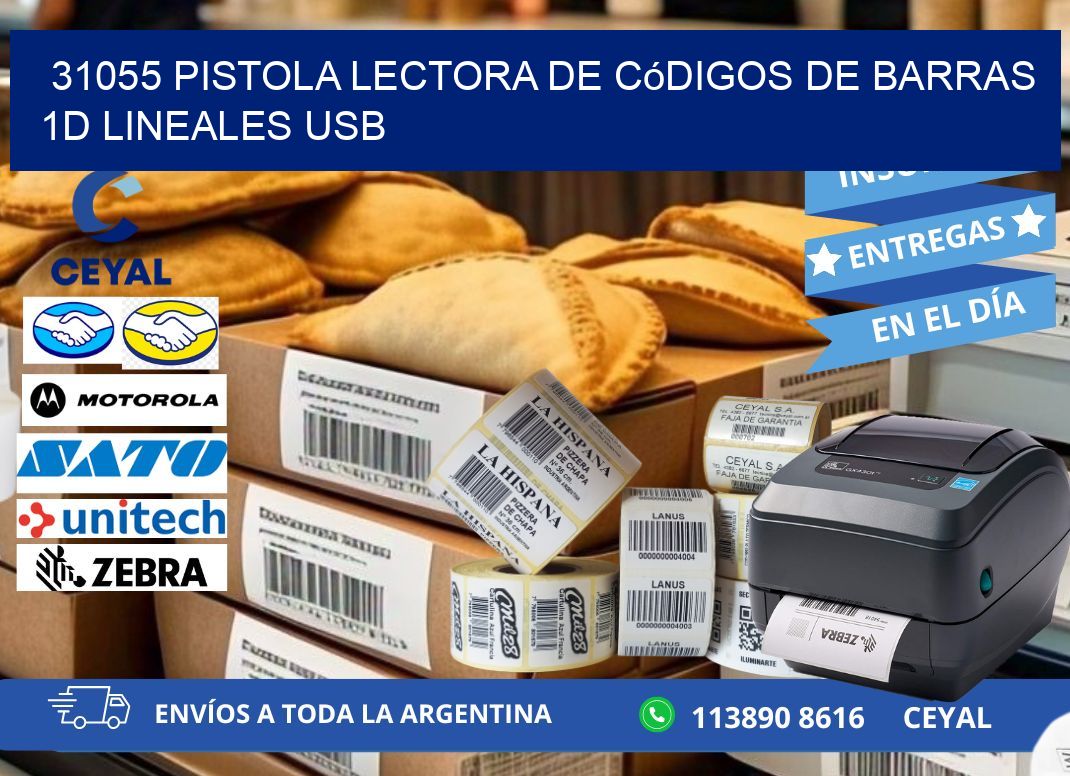 31055 Pistola Lectora De Códigos De Barras 1d Lineales Usb