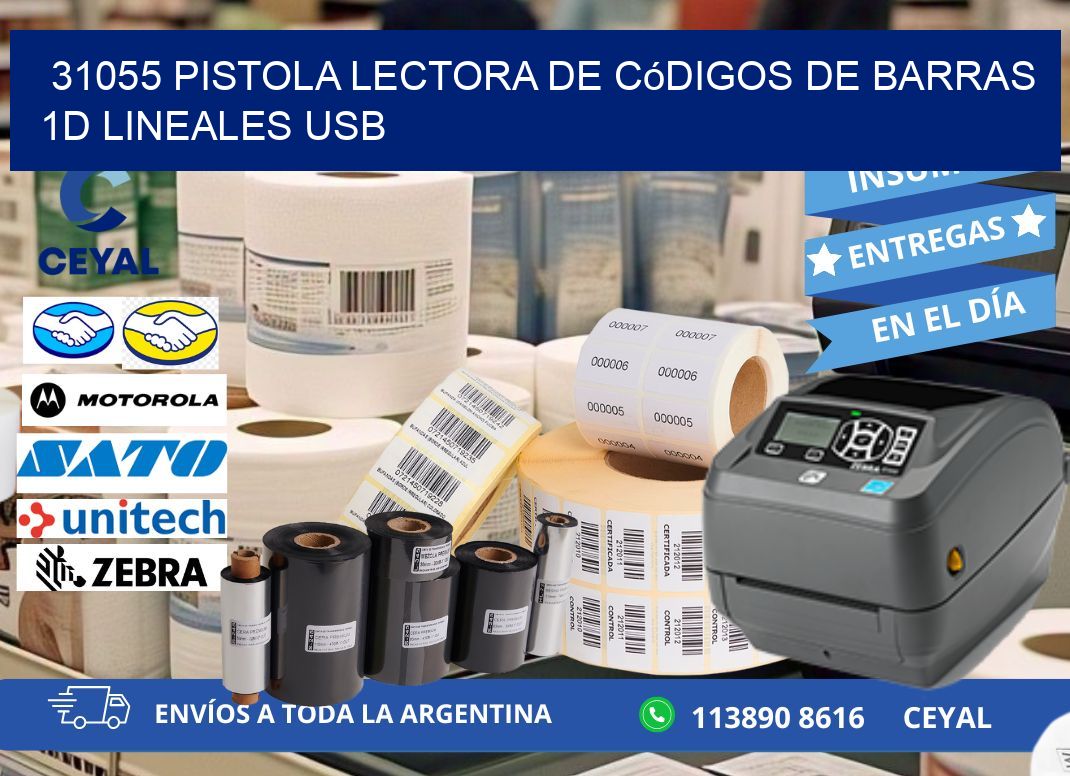 31055 Pistola Lectora De Códigos De Barras 1d Lineales Usb