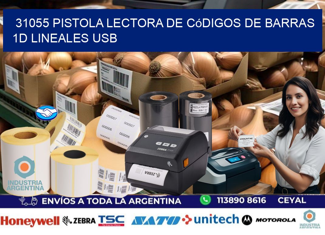 31055 Pistola Lectora De Códigos De Barras 1d Lineales Usb