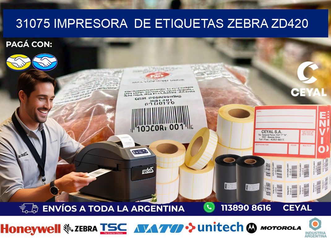 31075 impresora de etiquetas Zebra ZD420