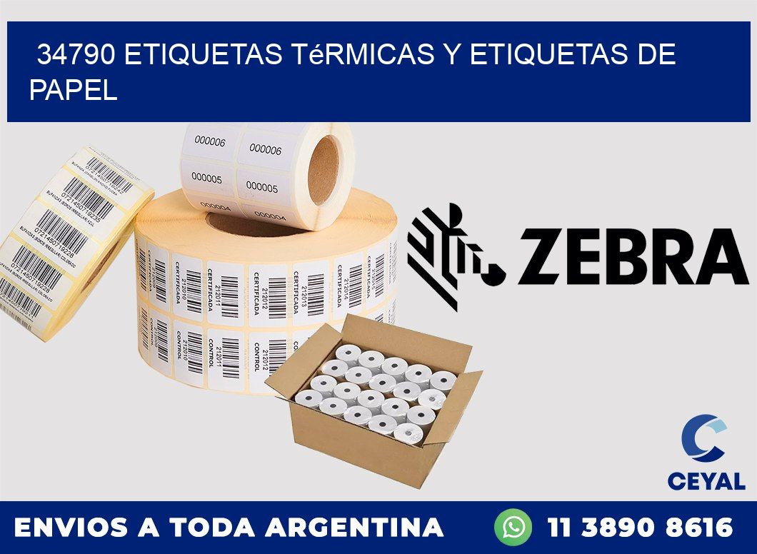 34790 etiquetas térmicas y etiquetas de papel