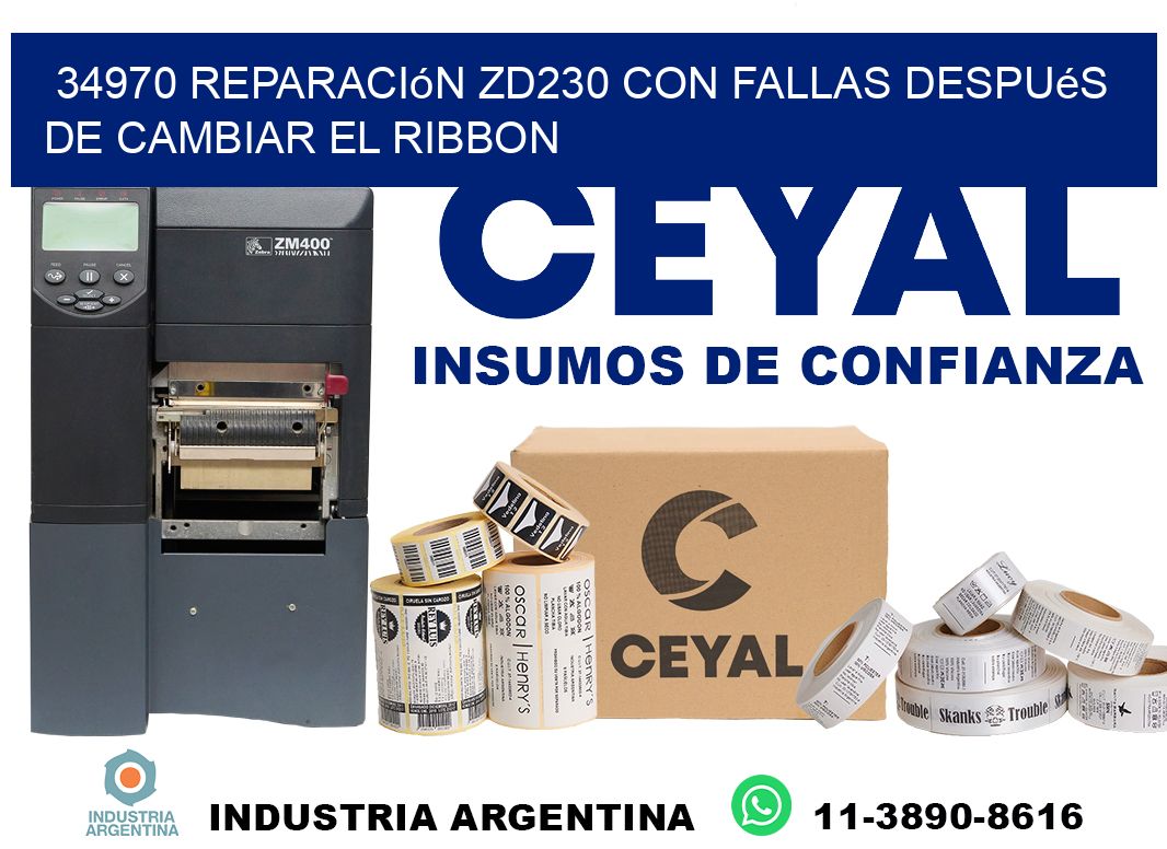 34970 reparación zd230 con fallas después de cambiar el ribbon