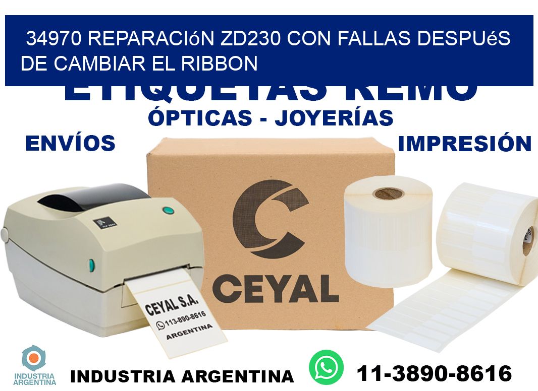 34970 reparación zd230 con fallas después de cambiar el ribbon