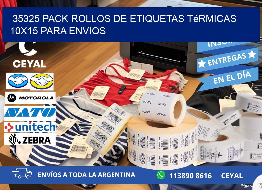 35325 pack rollos de etiquetas térmicas 10x15 para Envios