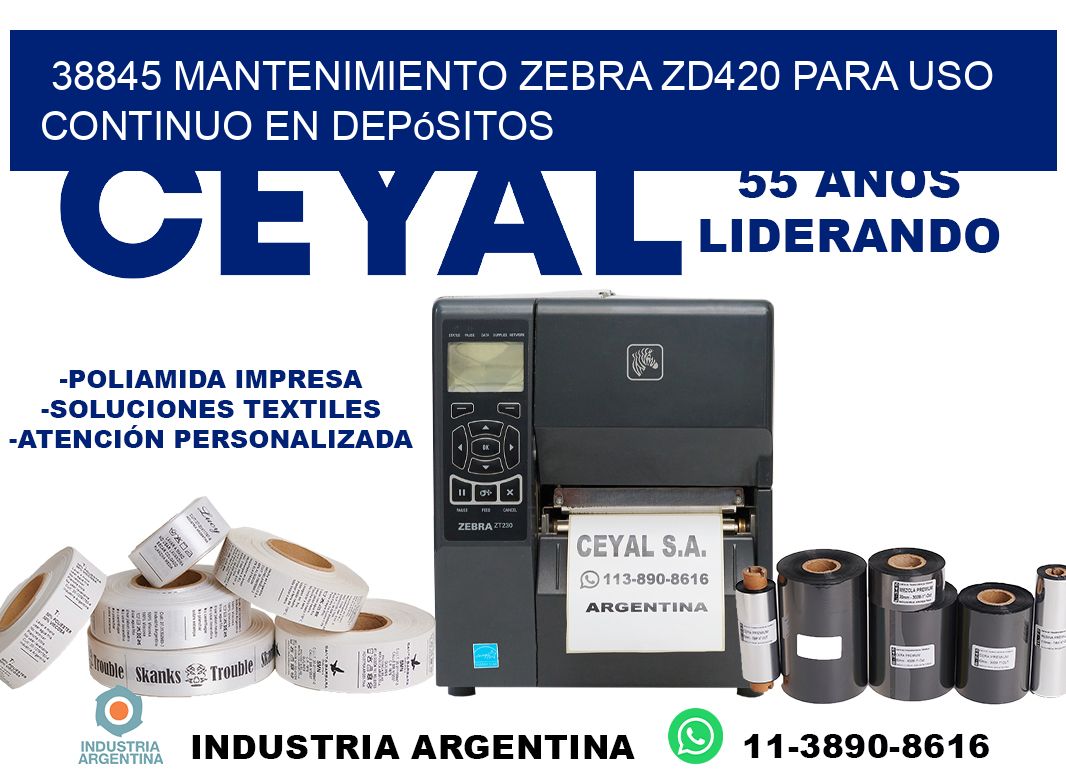 38845 mantenimiento zebra zd420 para uso continuo en depósitos