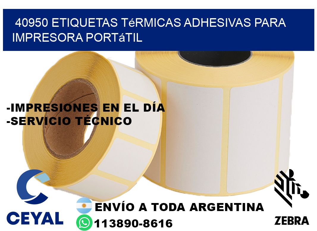 40950 etiquetas térmicas adhesivas para impresora portátil