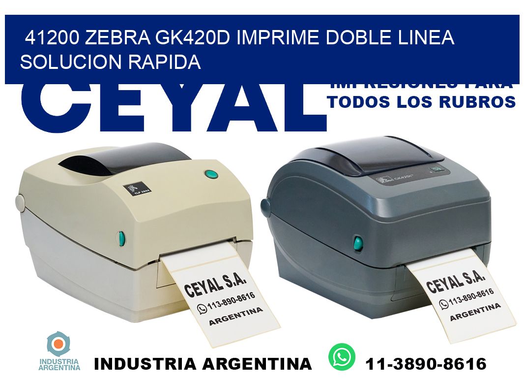 41200 zebra gk420d imprime doble linea solucion rapida