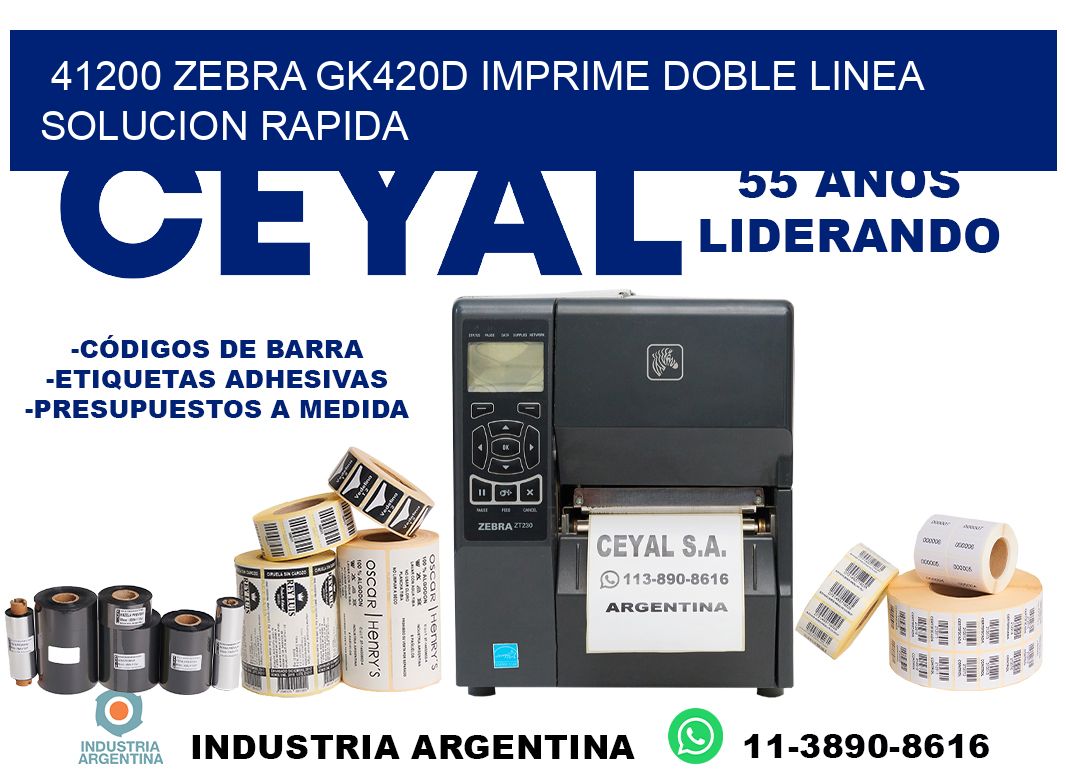 41200 zebra gk420d imprime doble linea solucion rapida