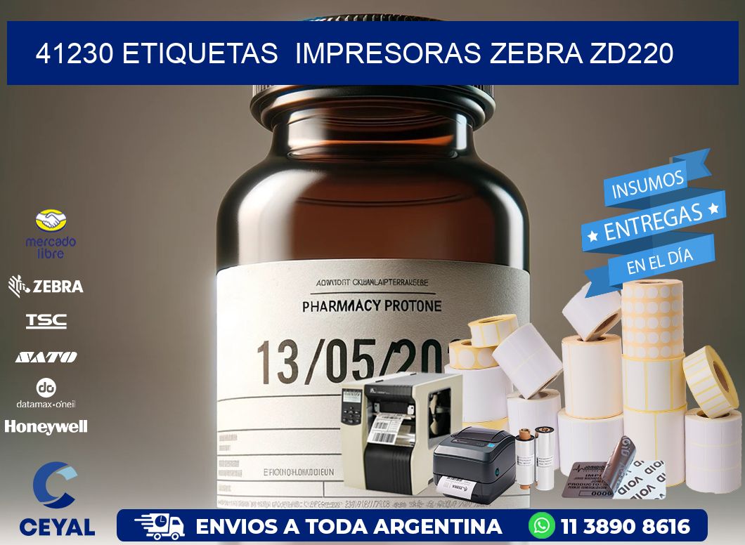 41230 etiquetas  impresoras zebra zd220