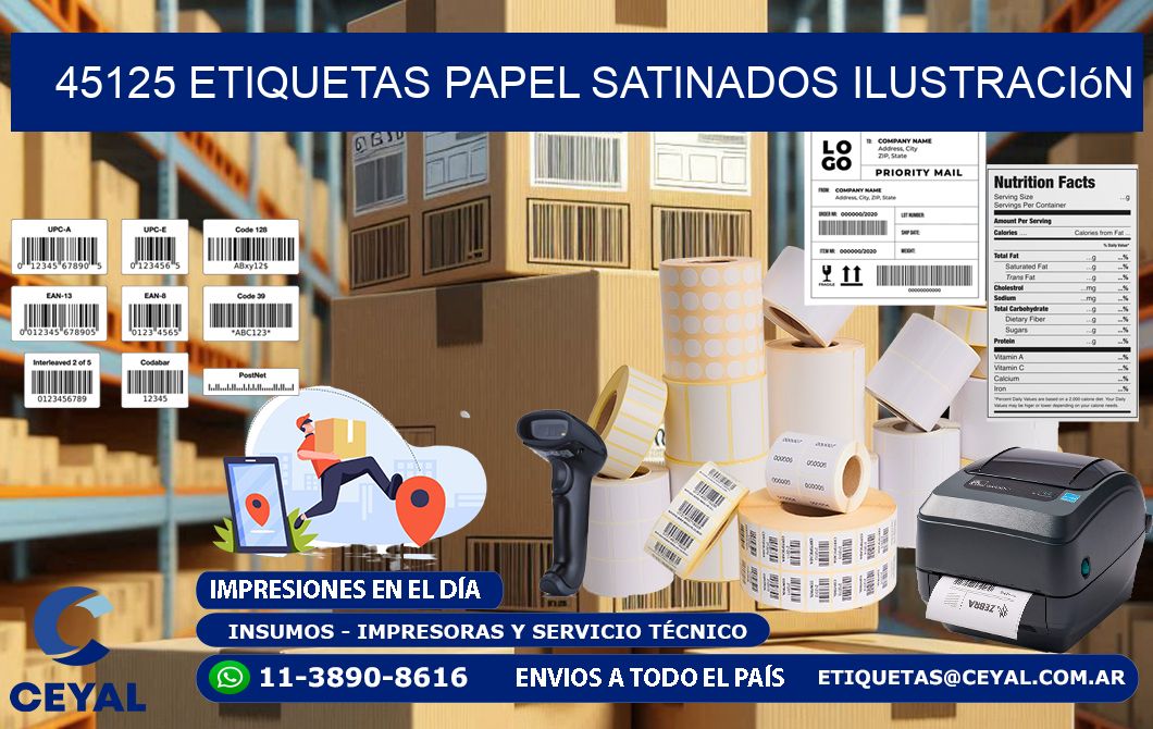 45125 etiquetas papel satinados ilustración