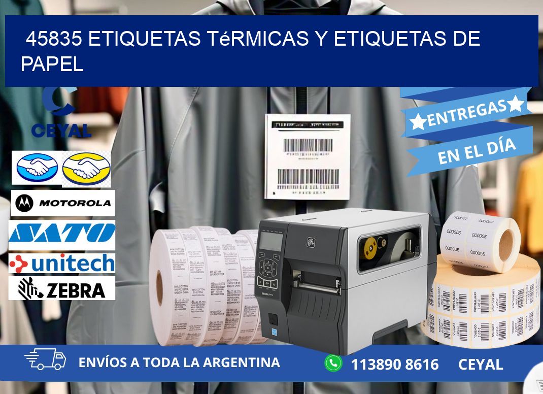 45835 etiquetas térmicas y etiquetas de papel