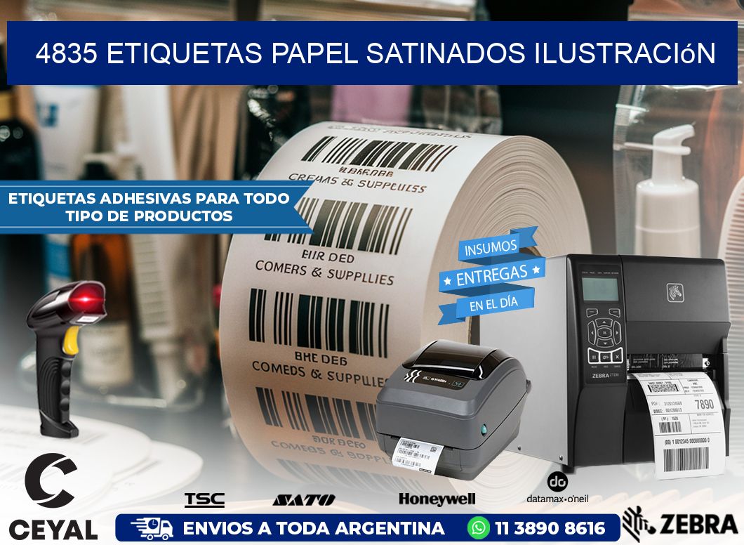 4835 etiquetas papel satinados ilustración