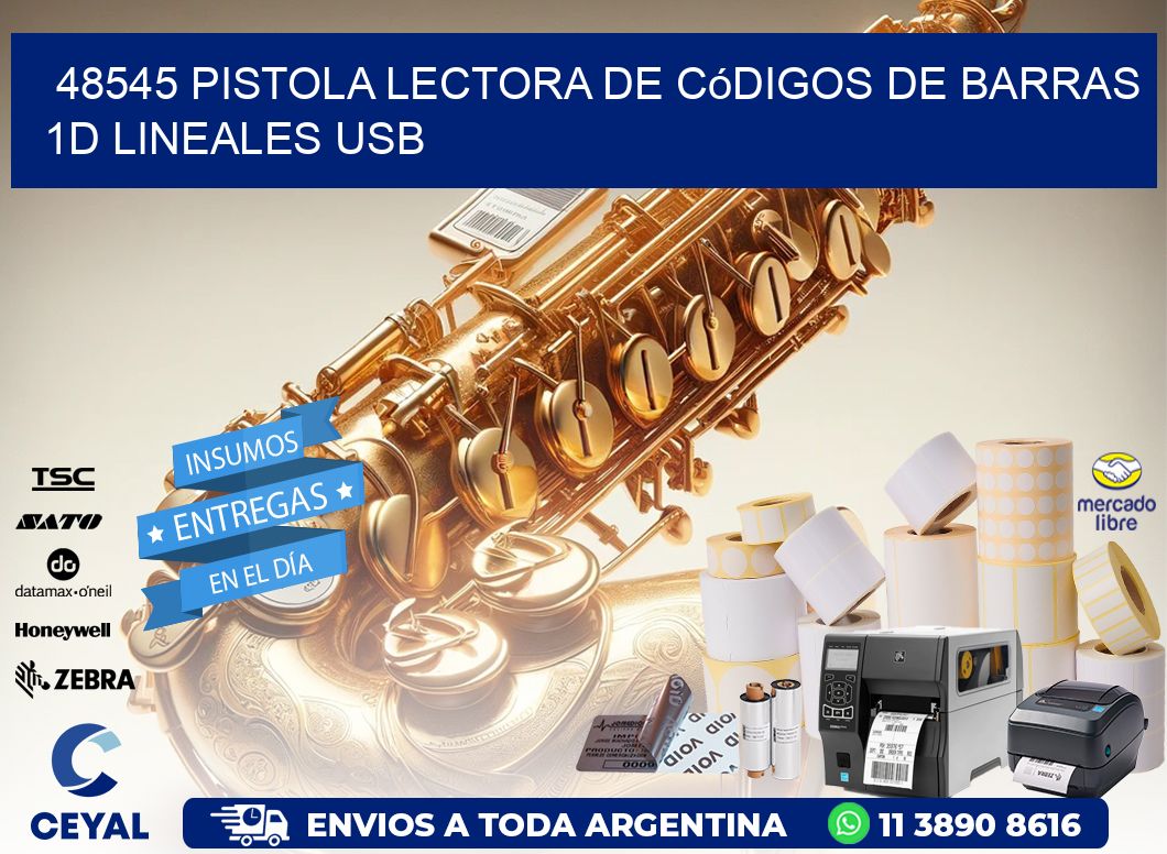 48545 Pistola Lectora De Códigos De Barras 1d Lineales Usb