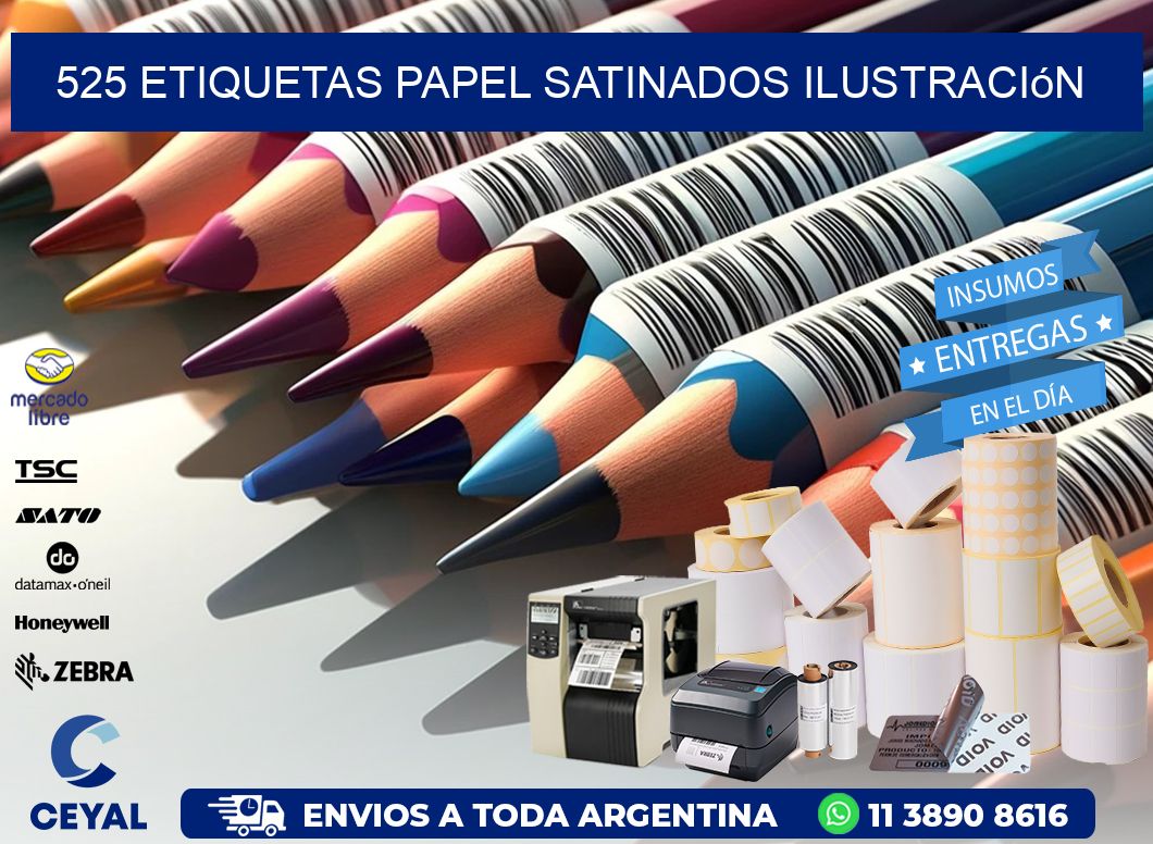 525 etiquetas papel satinados ilustración