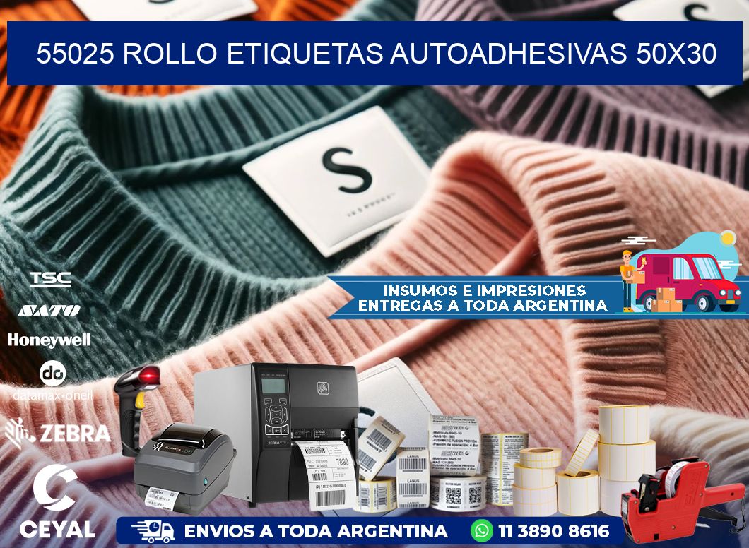 55025 Rollo Etiquetas autoadhesivas 50x30