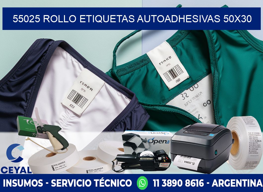 55025 Rollo Etiquetas autoadhesivas 50x30