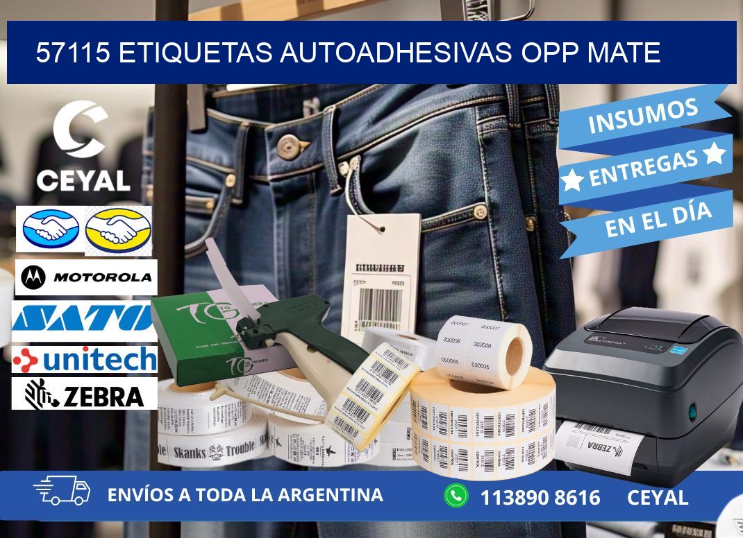57115 etiquetas autoadhesivas Opp Mate