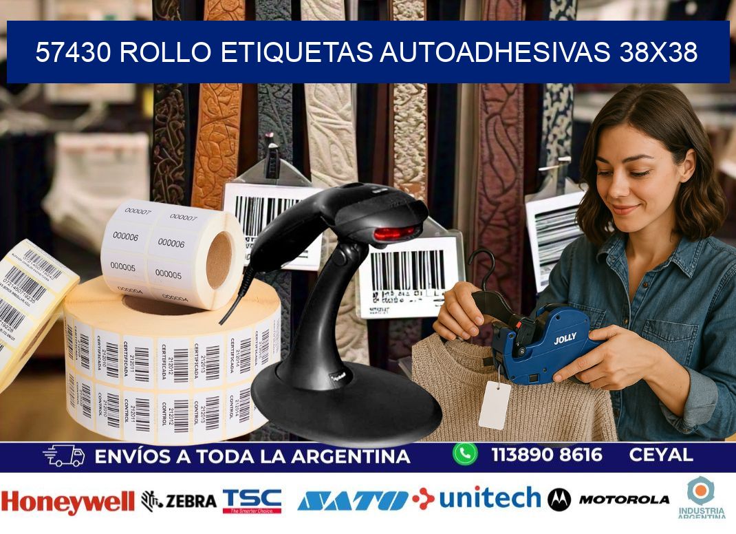 57430 Rollo Etiquetas autoadhesivas 38x38