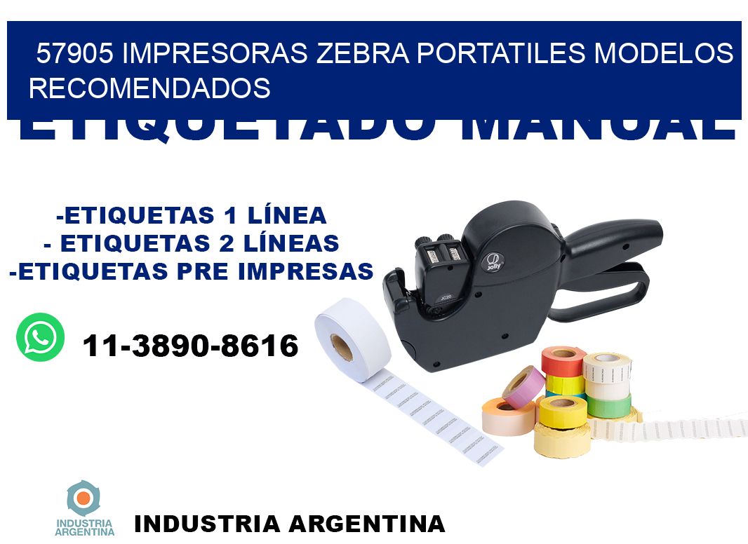 57905 impresoras zebra portatiles modelos recomendados
