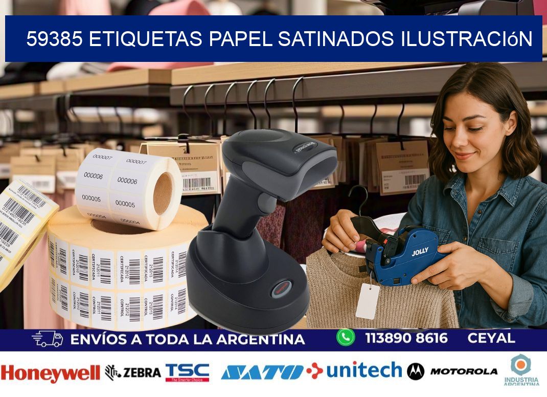 59385 etiquetas papel satinados ilustración