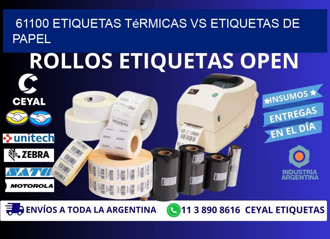 61100 etiquetas térmicas vs etiquetas de papel
