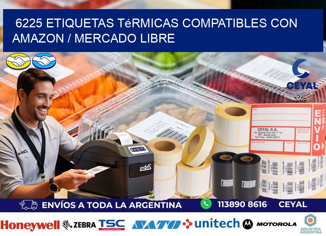 6225 etiquetas térmicas compatibles con Amazon / Mercado Libre