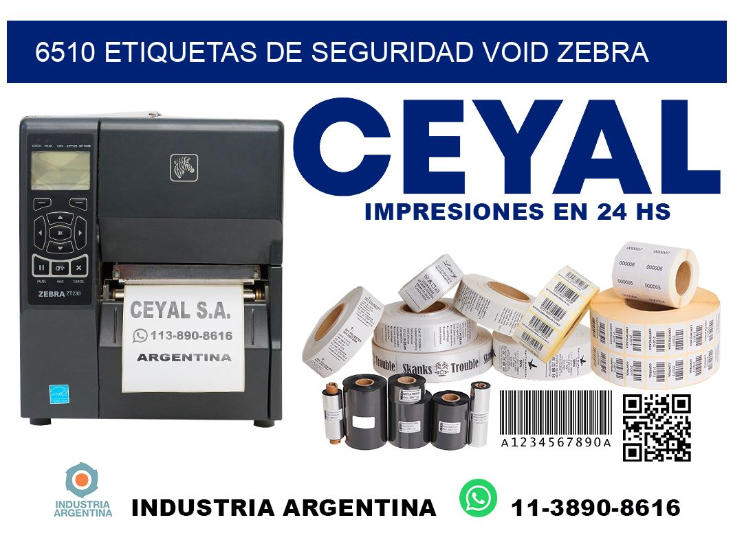 6510 etiquetas de seguridad void zebra