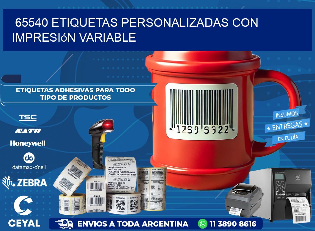65540 etiquetas personalizadas con impresión variable